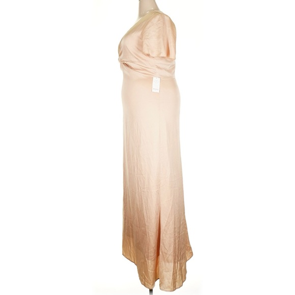 Show Me Your Mumu Weddings Rome Twist Gown Champagne Luxe Satin XXL NEW - Picture 6 of 9